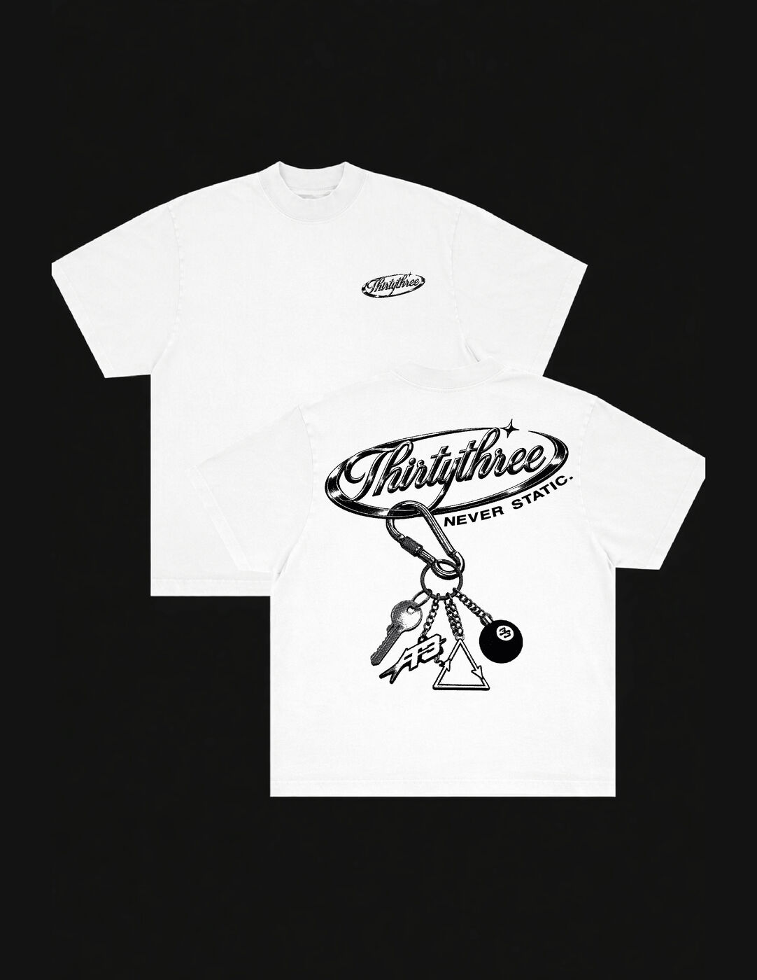 Playera Blanca foil metalico ThirtyThree